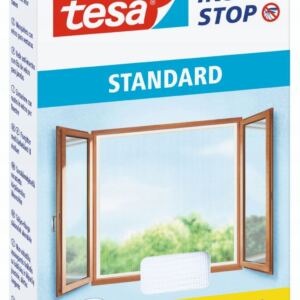 TESA Moskitiera na okno Siatka okienna przyklejana na rzep 1,1 x 1,3m biała