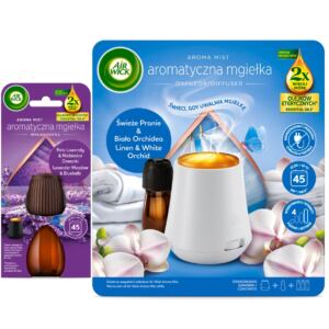Air Wick Aromatyczna Mgiełka Komplet Świeże Pranie Biała Orchidea +Wkład