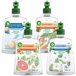 AIR WICK ACTIVE FRESH ZESTAW MIX WKŁADY DO ODŚWIEŻACZA POWIETRZA 4X 228ML