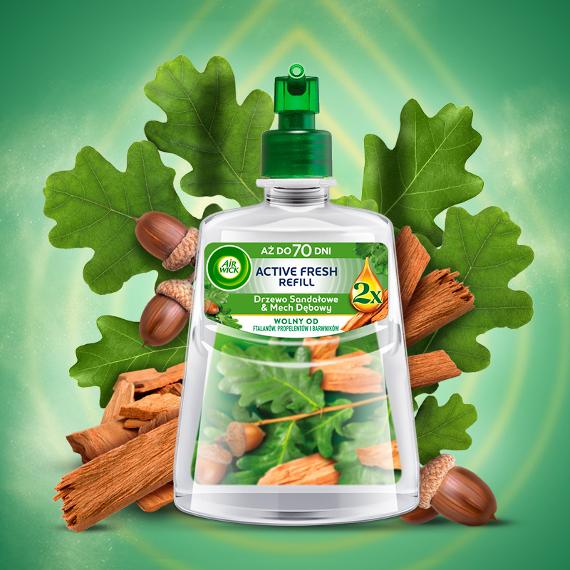 Air Wick Active Fresh refill Drzewo Sandałowe & Mech Dębowy 228 ml x6 - obrazek 3