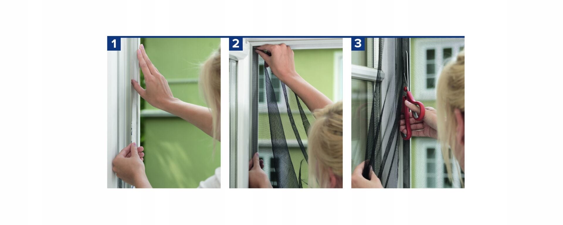 TESA STANDARD Biała moskitiera na okno siatka przeciw owadom 1,3 x 1,5 rzep - obrazek 3