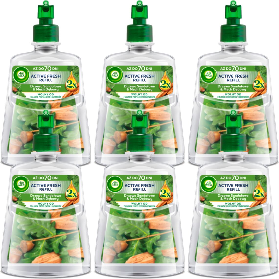 Air Wick Active Fresh refill Drzewo Sandałowe & Mech Dębowy 228 ml x6
