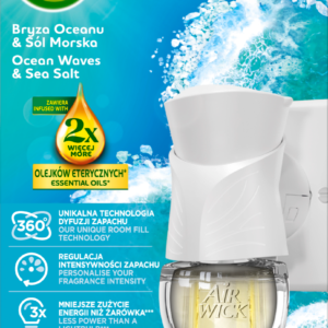 Air Wick Wtyczka Elektryczna + Wkład Zapachowy Bryza Oceanu Sól Morska 19ml