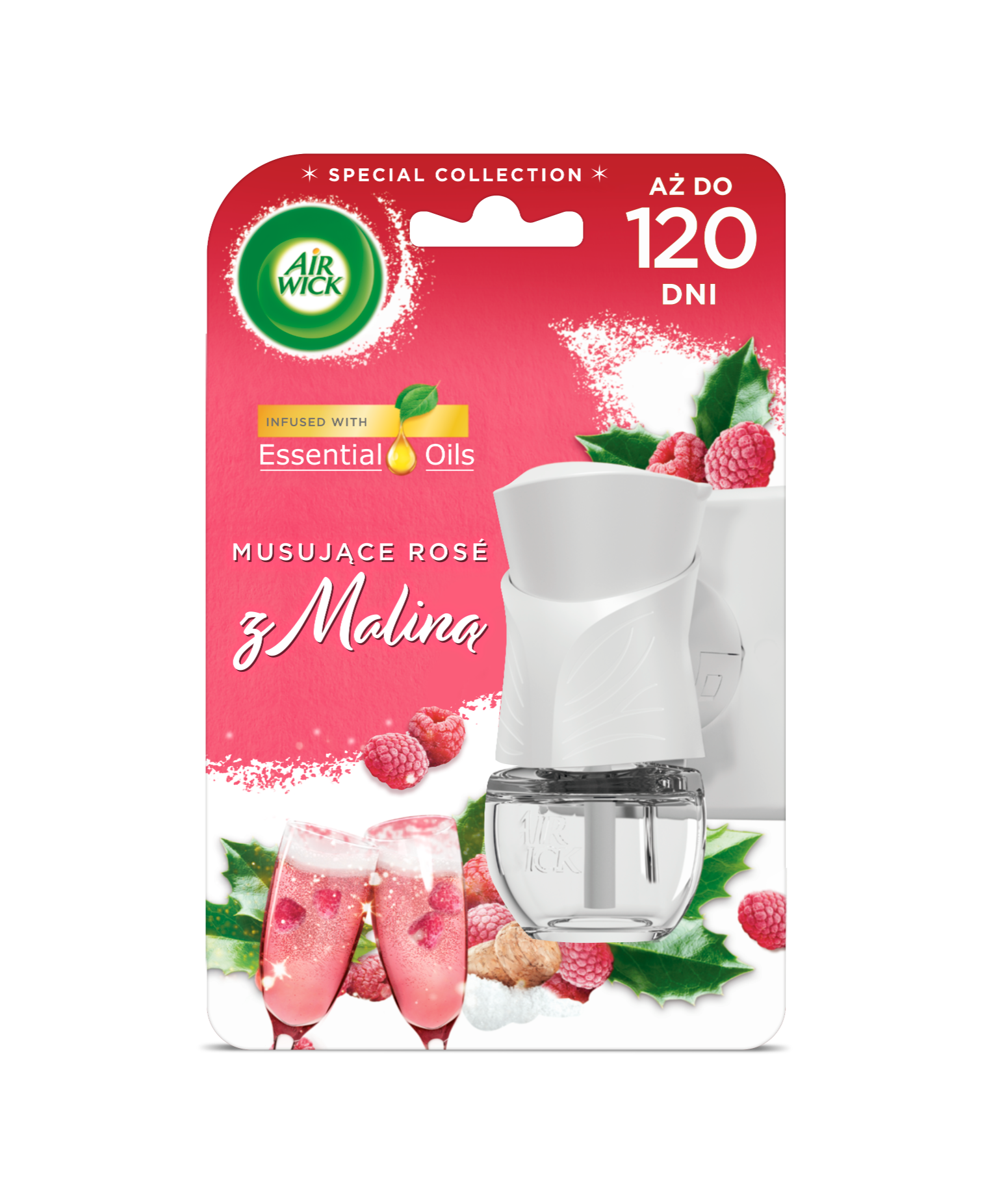 Air Wick Elektryczny Odświeżacz Powietrza Musujące Rose z Maliną 19 ml