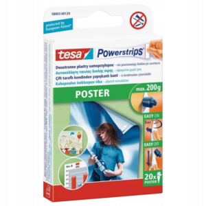TESA POWERSTRIPS Plastry samoprzylepne montażowe do obrazów plakatów 0,2kg