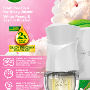 Air Wick Wtyczka Elektryczna + Wkład Biała Peonia Kwitnący Jaśmin 19ml