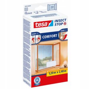 TESA COMFORT Moskitiera na okno - Siatka okienna na rzep 1,2 x 2,4m biała