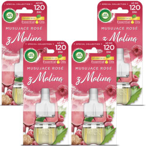 AIR WICK WKŁADY DO ELEKTRYCZNEGO ODŚWIEŻACZA MUSUJĄCE ROSE Z MALINĄ 4X 19ML