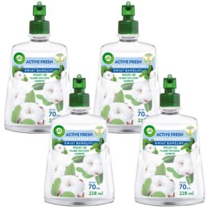 AIR WICK ACTIVE FRESH ZESTAW WKŁADY DO ODŚWIEŻACZA KWIAT BAWEŁNY 4X 228 ML