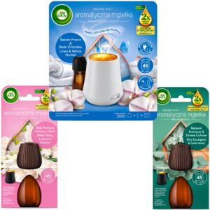 Air Wick Mgiełka Komplet Świeże Pranie Biała Orchidea+Zapasowy Wkład 2x20ml