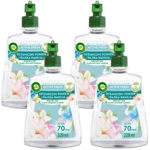 AIR WICK ACTIVE FRESH WKŁADY ODŚWIEŻACZA OCEANICZNY POWIEW WANILIA 4X 228ML