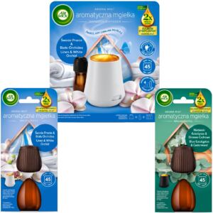 Air Wick Mgiełka Komplet Świeże Pranie Biała Orchidea+Zapasowy Wkład 2x20ml