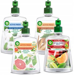 AIR WICK ACTIVE FRESH ZESTAW MIX WKŁADY DO ODŚWIEŻACZA POWIETRZA 4X 228ML