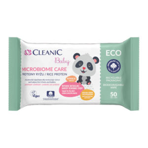 Cleanic Baby Eco Microbiome Care chusteczki nawilżane proteiny ryżu, 50 szt