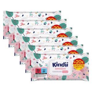 KINDII SENSITIVE DELIKATNE CHUSTECZKI NAWILŻANE DLA DZIECI 60 SZT. x 6