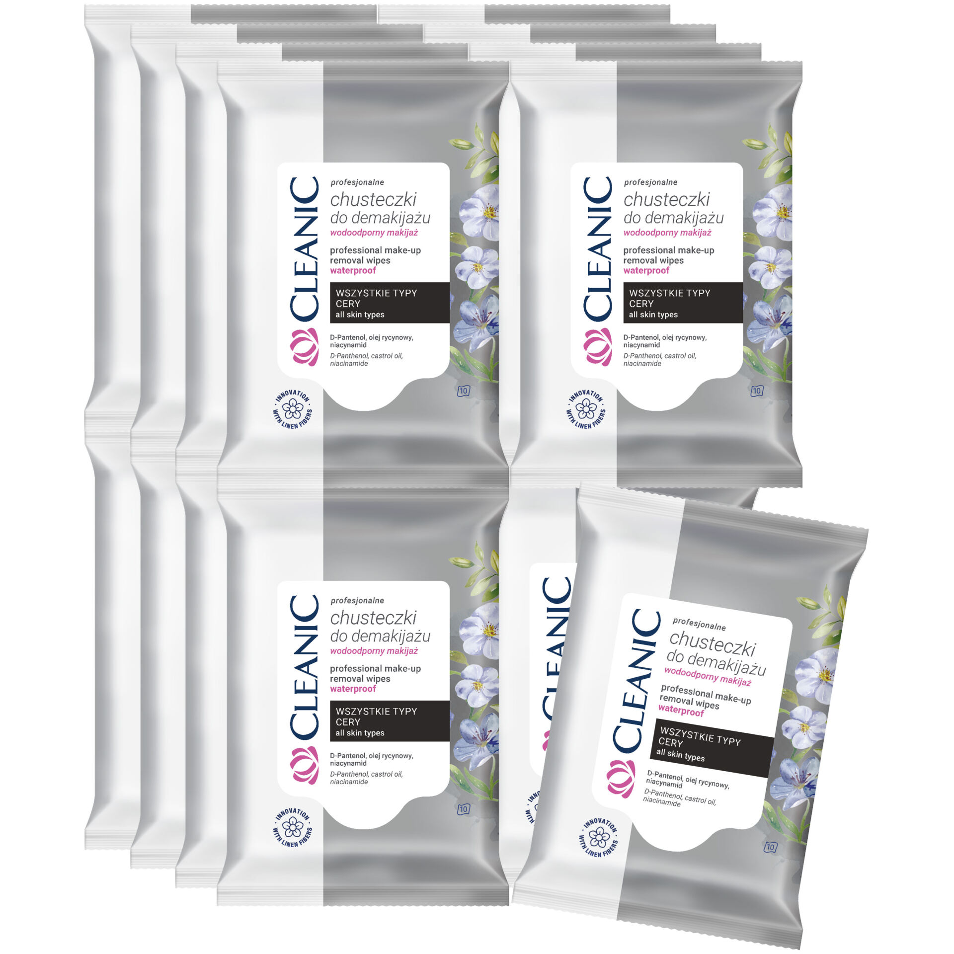 16 x Cleanic Profesjonalne chusteczki do demakijażu, 10 szt.