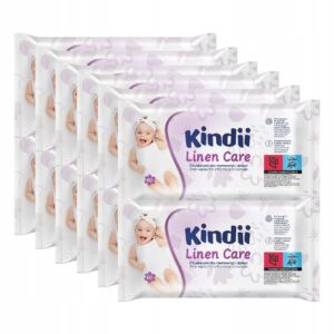 Kindii Linen Care Chusteczki nawilżane dla niemowląt i dzieci 60 sztuk x 12