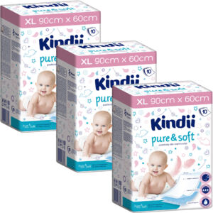 3 x Kindii Pure&Soft Podkłady do przewijania Higieniczne dla dzieci 90x60cm