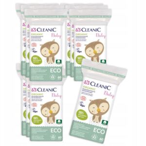 Cleanic Baby ECO Organic Płatki bawełniane dla niemowląt i dzieci 60szt x10
