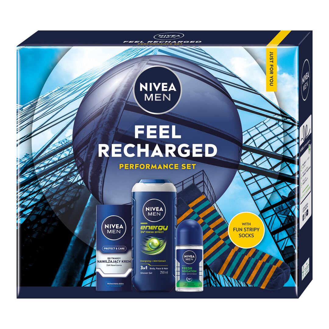 NIVEA MEN XMAS Męski zestaw prezentowy kosmetyków Feel recharged