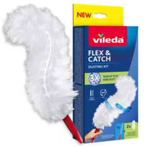 VILEDA Miotełka do Kurzu z Krótką Rączką + 2 wkłady Flex & Catch