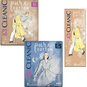 CLEANIC Pure Cotton Day & Night Podpaski higieniczne dla kobiet + wkładki