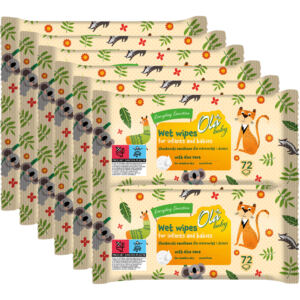 12 x OLA baby Sensitive Nawilżane Chusteczki Dla Niemowląt i Dzieci 72 szt.