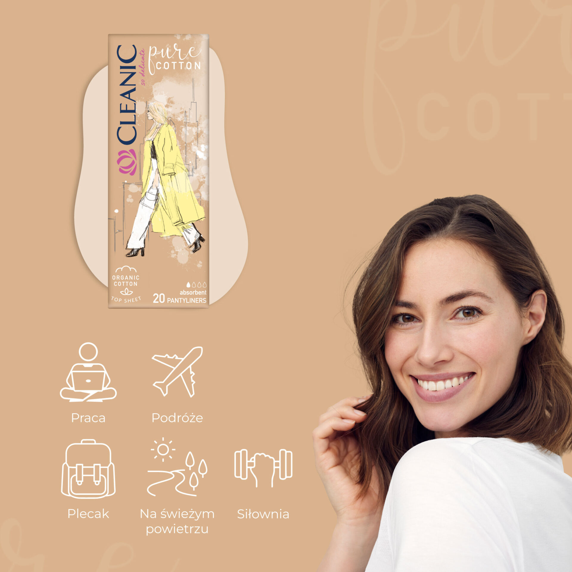 16 x Cleanic Pure Cotton Wkładki higieniczne 20 szt - obrazek 4