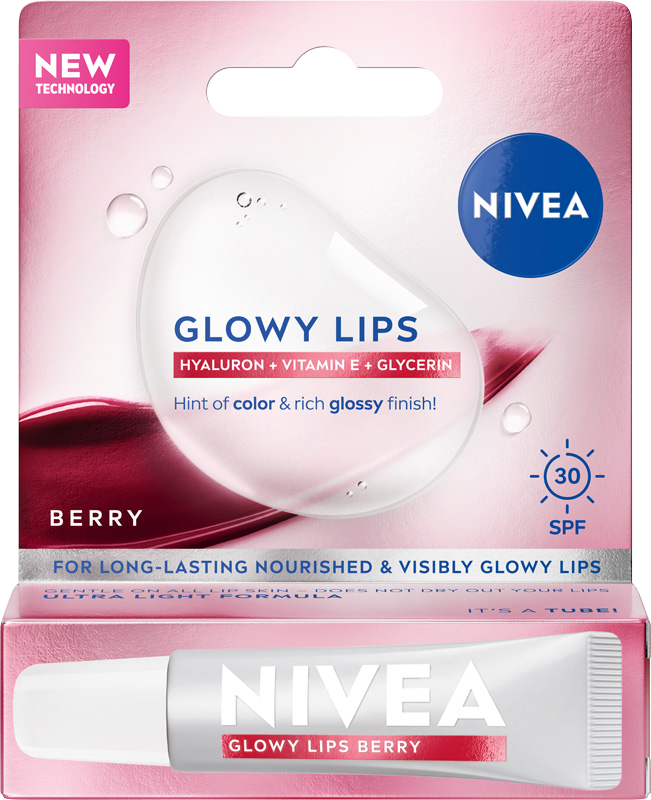 Nivea Glowy Lips balsam do ust z wysoką ochroną SPF30 Berry 10ml
