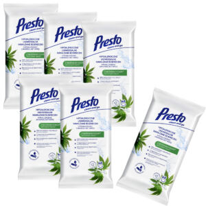 6 x Presto Ściereczki uniwersalne nawilżane ściereczki z włóknami konopi 40