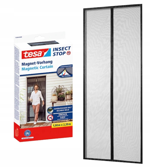 TESA INSECT STOP Moskitiera magnetyczna drzwiowa samozamykająca 1m x 2,2m