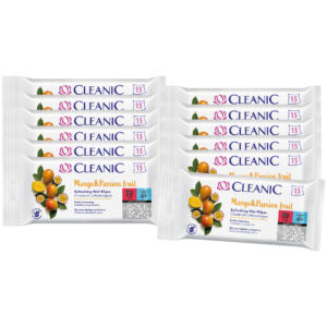 12 x Cleanic odświeżające chusteczki - Mango & Passion Fruit 15 szt