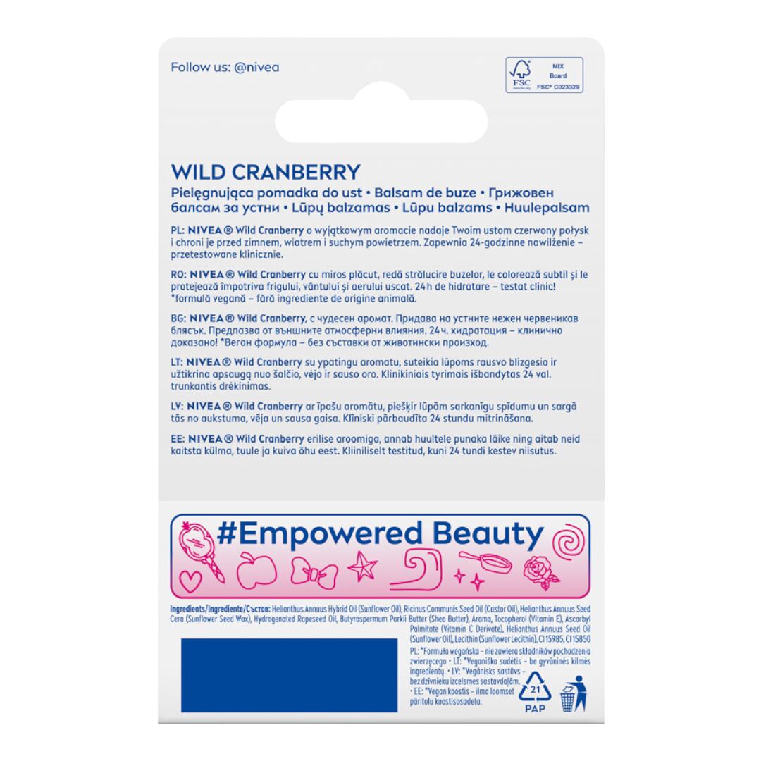 NIVEA Wild Cranberry - Disney Pielęgnująca pomadka, 4,8 g - obrazek 2
