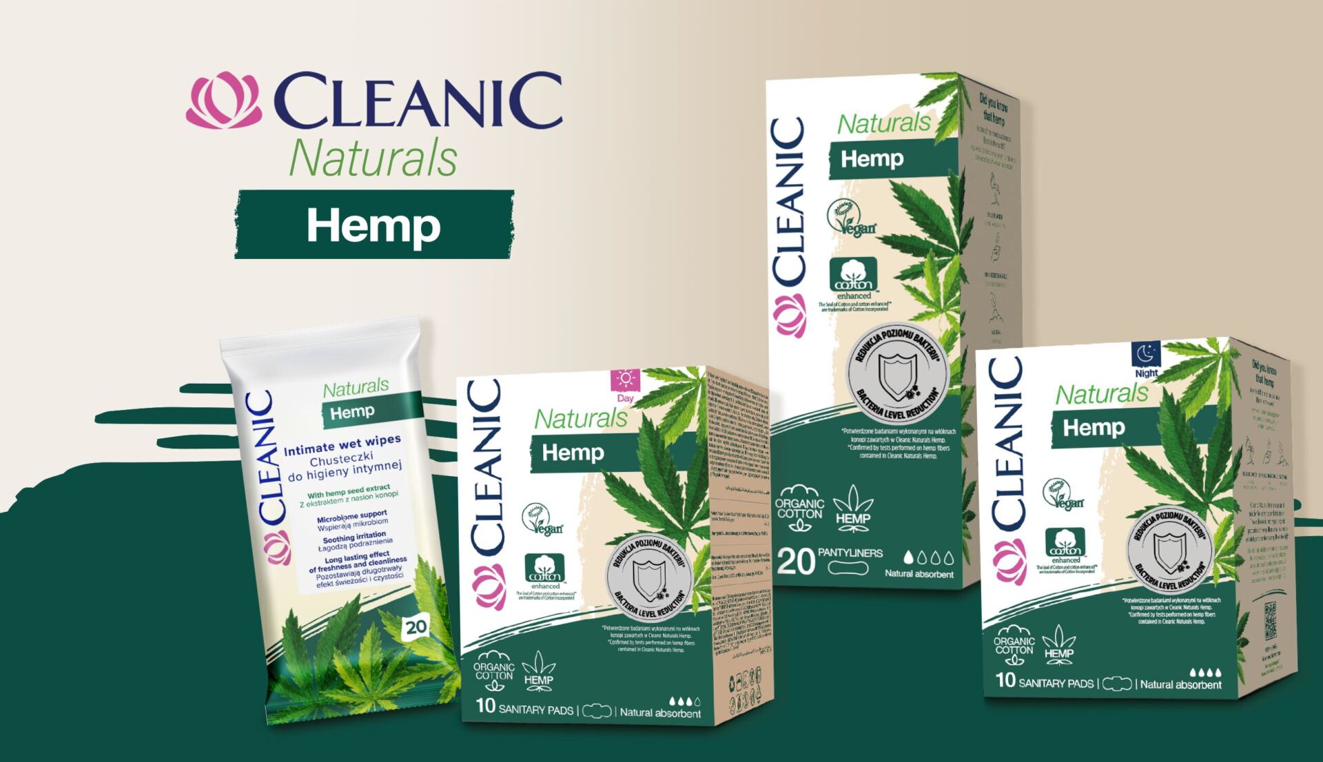 16 x Cleanic Naturals Hemp Chusteczki do higieny intymnej 20 sztuk - obrazek 8