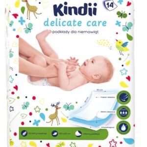 Kindii podkłady jednorazowe dla niemowląt Delicate Care, 14 szt 60 x 60 cm