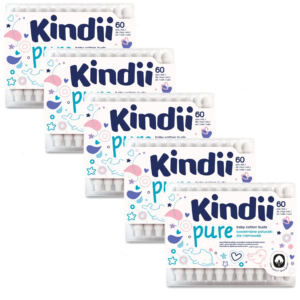 5 x Cleanic PATYCZKI DLA NIEMOWLĄT KINDII PURE Bawełniane 60 sztuk
