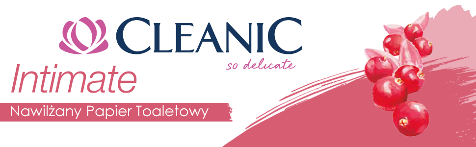 16 x CLEANIC INTIMATE Nawilżany papier toaletowy z ekstraktu z żurawiny 40s - obrazek 6